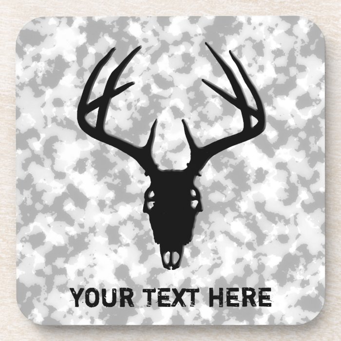 Custom Deer Hunting Skull Drink Coasters