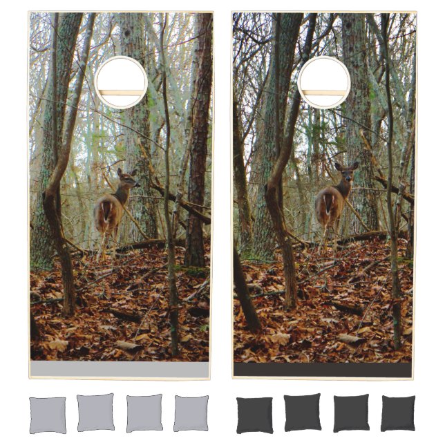 Custom deer in the mist hunter's cornhole set (Set)