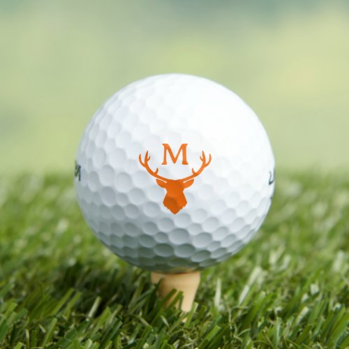 Custom Deer Monogram  Golf Balls