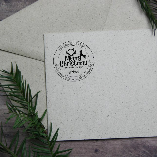 Custom Deer Return Address Rubber Stamp (Creator Uploaded)