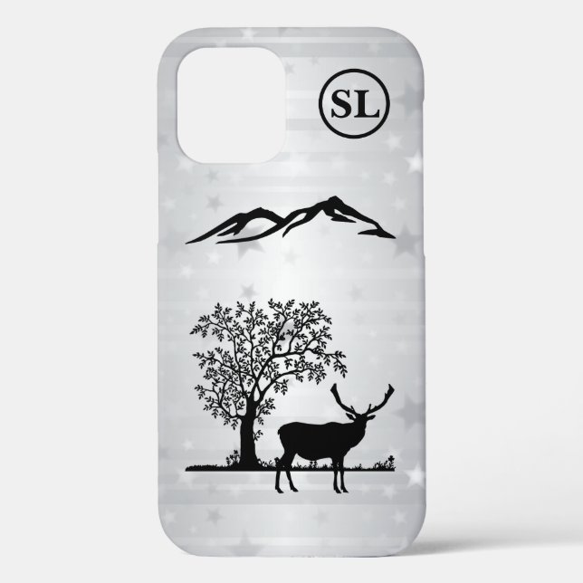 Custom Deer Silhouette Apple iPhone 12 Case (Back)