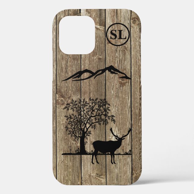Custom Deer Silhouette Apple iPhone 12 Case (Back)