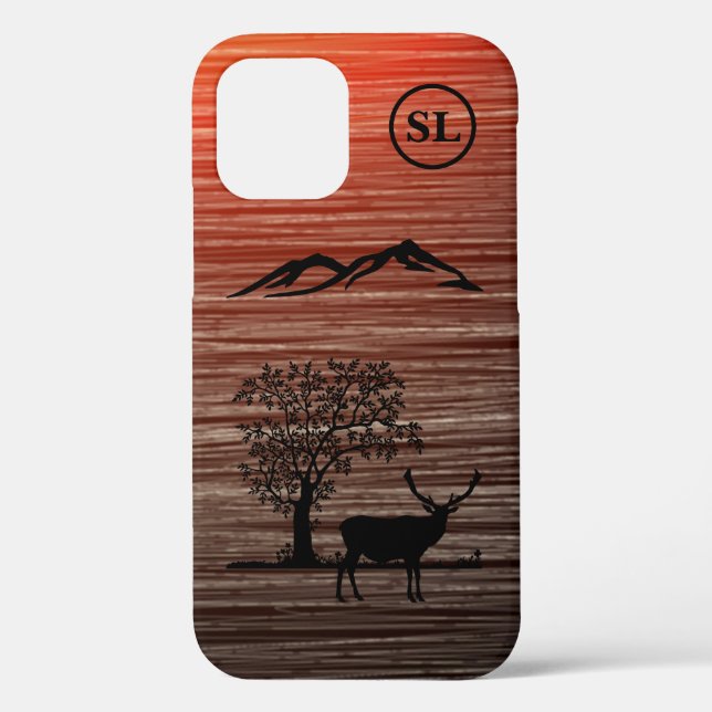 Custom Deer Silhouette Apple iPhone 12 Case (Back)