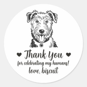 Custom Deerhound Dog Wedding Favor Stickers