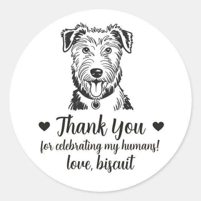 Custom Deerhound Dog Wedding Favor Stickers (Front)