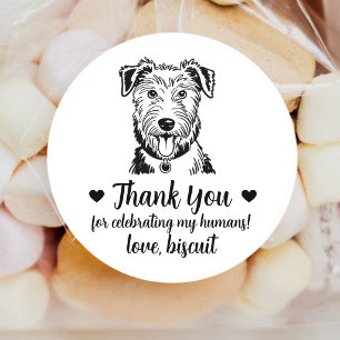 Custom Deerhound Dog Wedding Favor Stickers