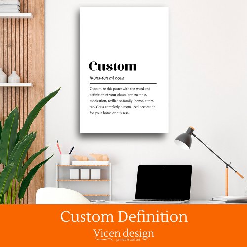 Custom definition with dictionary word poster