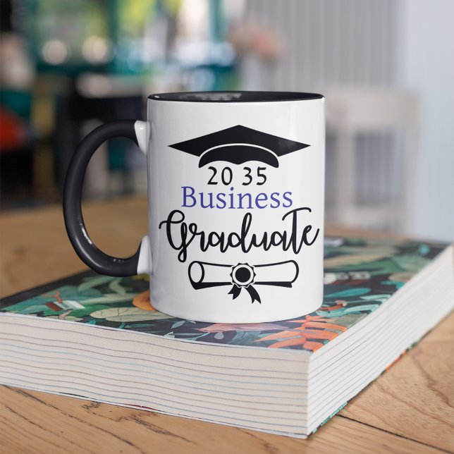 Custom Degree/Major + Year Graduate Personalized  Two-Tone Coffee Mug (Creator Uploaded)
