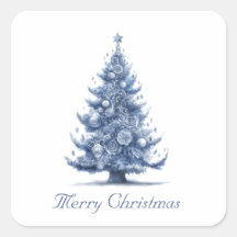 Custom Delft Blue and White Christmas Tree