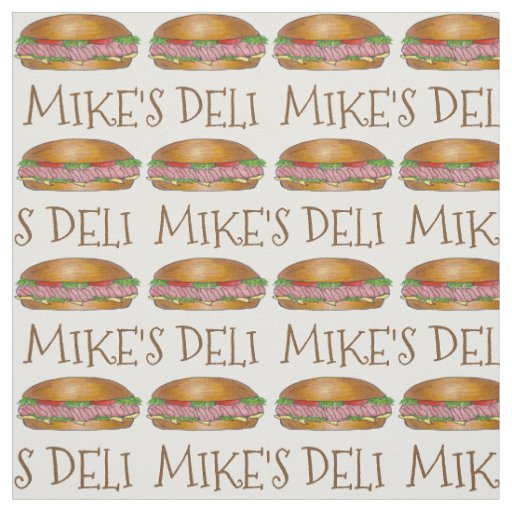 Custom Deli Restaurant Sub Hoagie Ham Sandwich Fabric