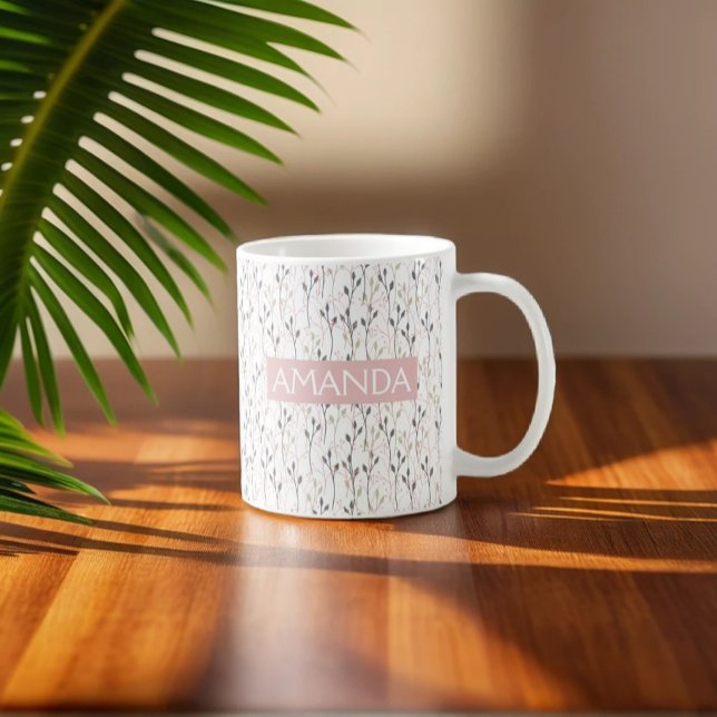 Custom Delicate Wildflower Design in Soft Pastels Coffee Mug (Creator Uploaded)