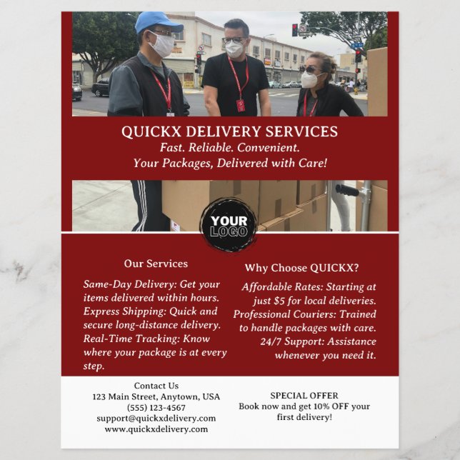 Custom Delivery Service  Flyer (Front)