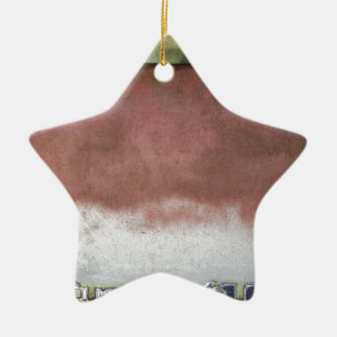 custom deluxe pink and white ceramic ornament