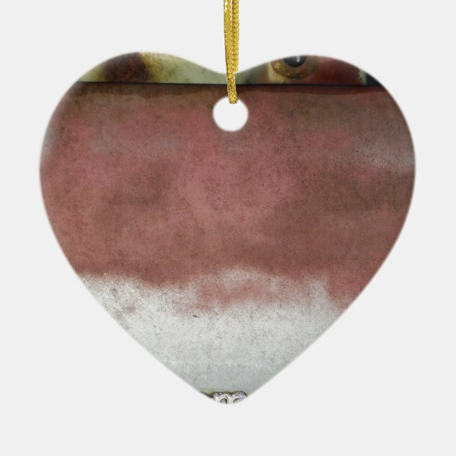 custom deluxe pink and white ceramic ornament (Front)