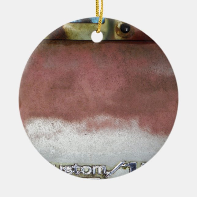 custom deluxe pink and white ceramic ornament (Front)