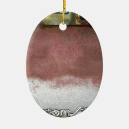 custom deluxe pink and white ceramic ornament