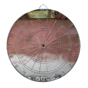 custom deluxe pink and white dartboard with darts