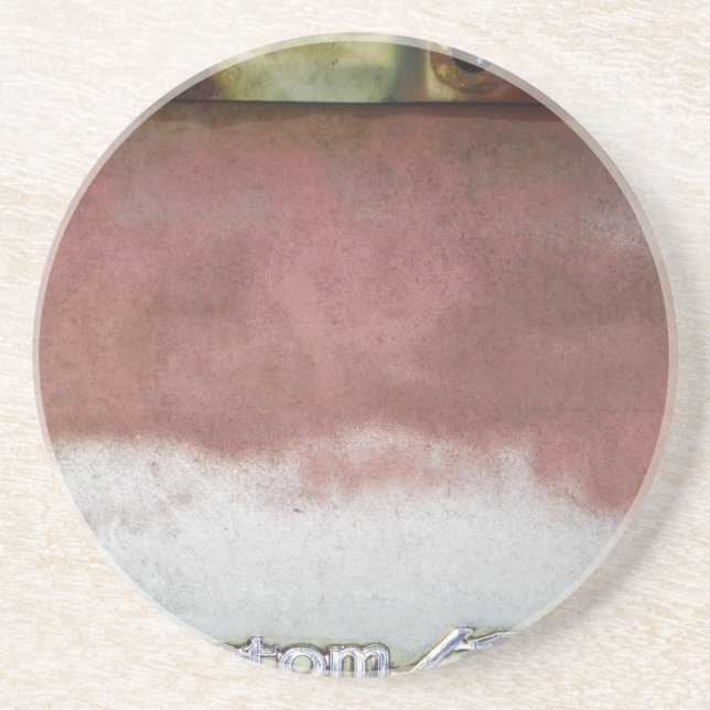 custom deluxe pink and white drink coaster (Front)