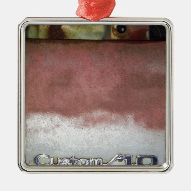 custom deluxe pink and white metal ornament (Front)