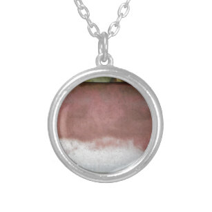 custom deluxe pink and white silver plated necklace