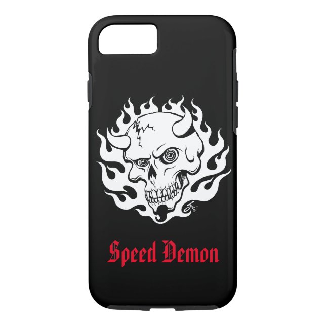 Custom Demon Skull in Flames Case-Mate iPhone Case (Back)