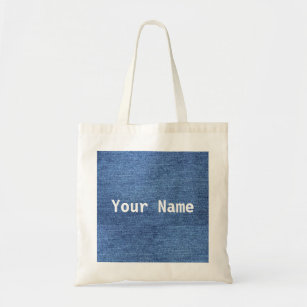 Custom Denim Tote With Your Name Or Message