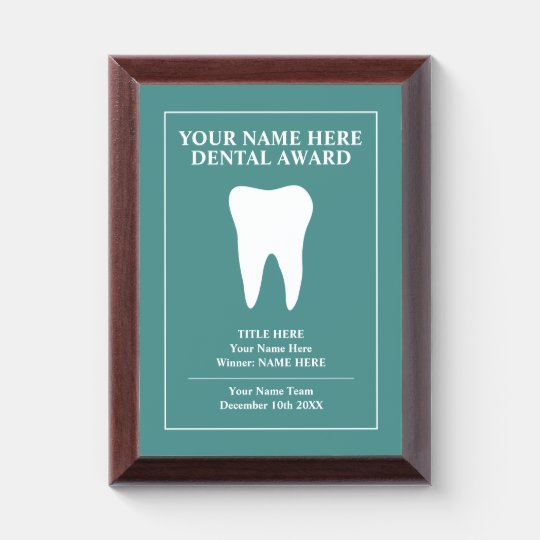Custom dental award plaque for dentist practice | Zazzle.com