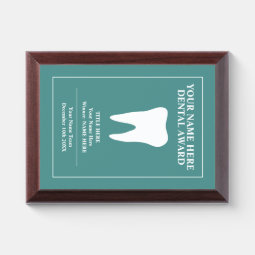 Custom dental award plaque for dentist practice | Zazzle