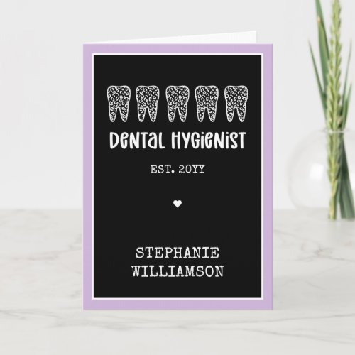 Custom Dental Hygienist Leopard Print Teeth Card