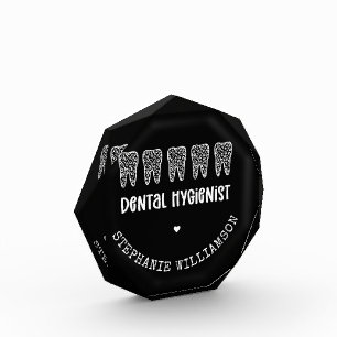 Custom Dental Hygienist Leopard Print Teeth Photo Block