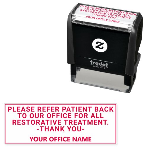 Custom Dental Office Specialist Referral Message Self_inking Stamp