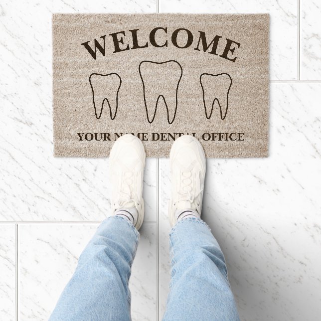 Custom dental practice fiber doormat for dentist (Insitu)