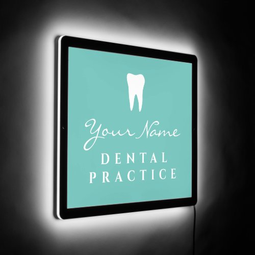 Custom dental practice LED sign for dentist