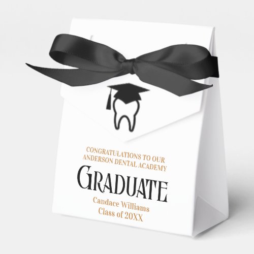 Custom Dental School Gold Black Graduation Party Favor Boxes