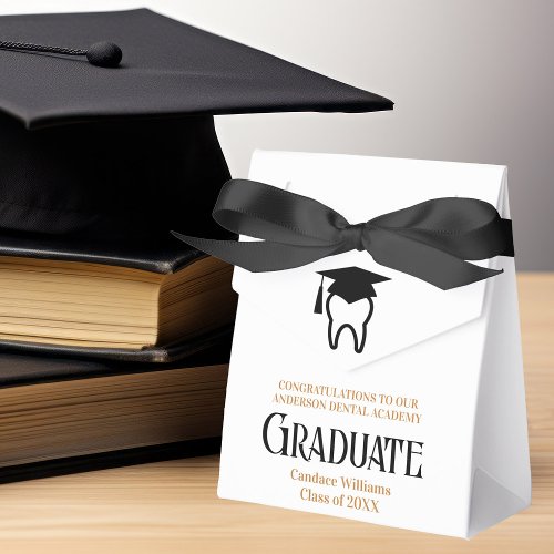 Custom Dental School Gold Black Graduation Party Favor Boxes