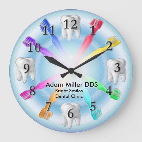Custom Dentist Clock Rainbow