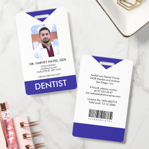Custom Dentist Dental Medical Staff Blue Badge