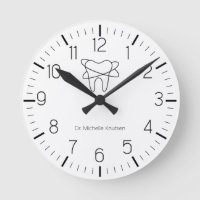 Custom Dentist Office Dental White Tooth Clock