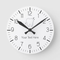 Custom Dentist Office Dental White Tooth Clock 