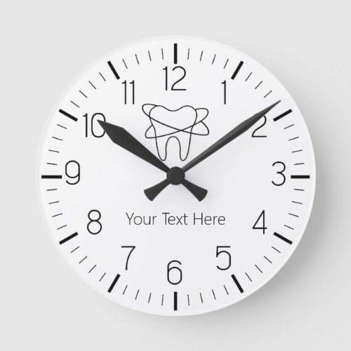 Custom Dentist Office Dental White Tooth Clock 