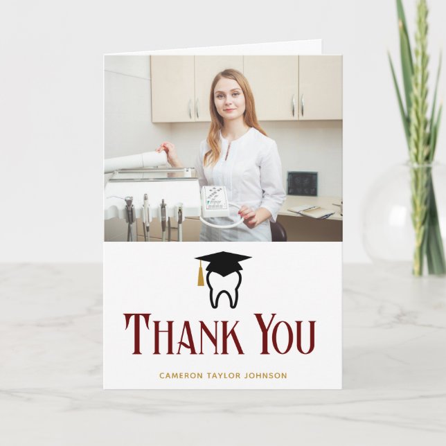 Custom Dentist Office Photo Dental Thank You Card (Front)