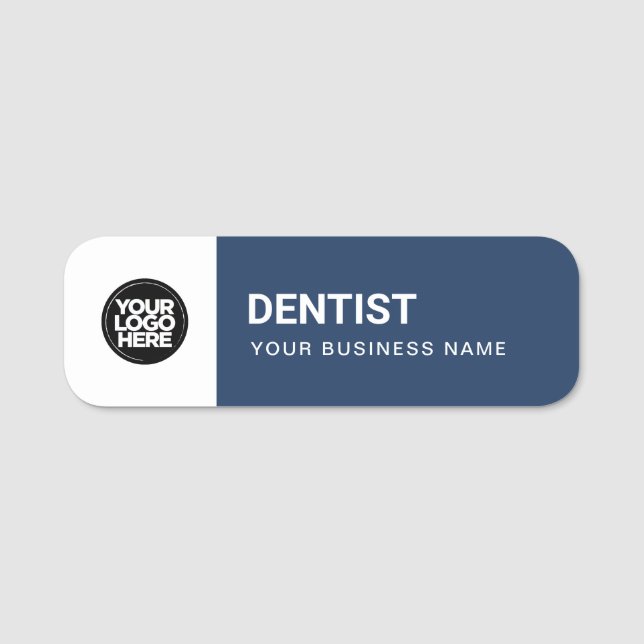 Custom Dentist Pin Name Tag or Magnetic with Logo (Front)