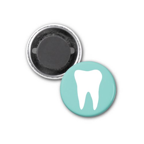 Custom dentistry magnets with white tooth logo