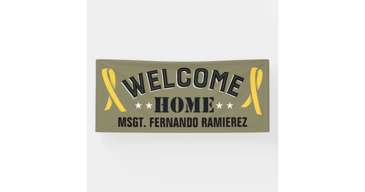 Custom Deployment Welcome Home Yellow Ribbons Banner | Zazzle