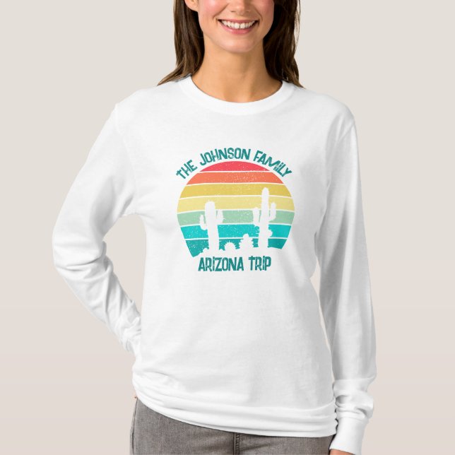 Custom Desert Cactus Sunset Women's Long Sleeve T-Shirt (Front)