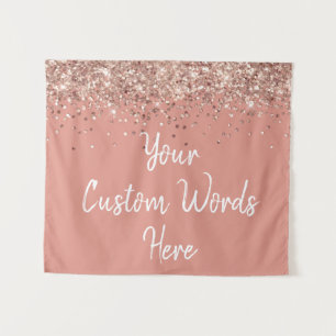 Custom Desert Coral Rose Gold Birthday Party Photo Tapestry