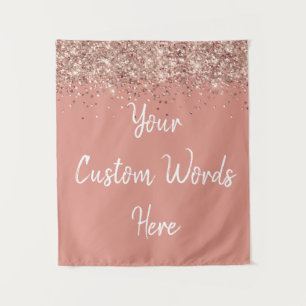 Custom Desert Coral Rose Gold Birthday Party Photo Tapestry