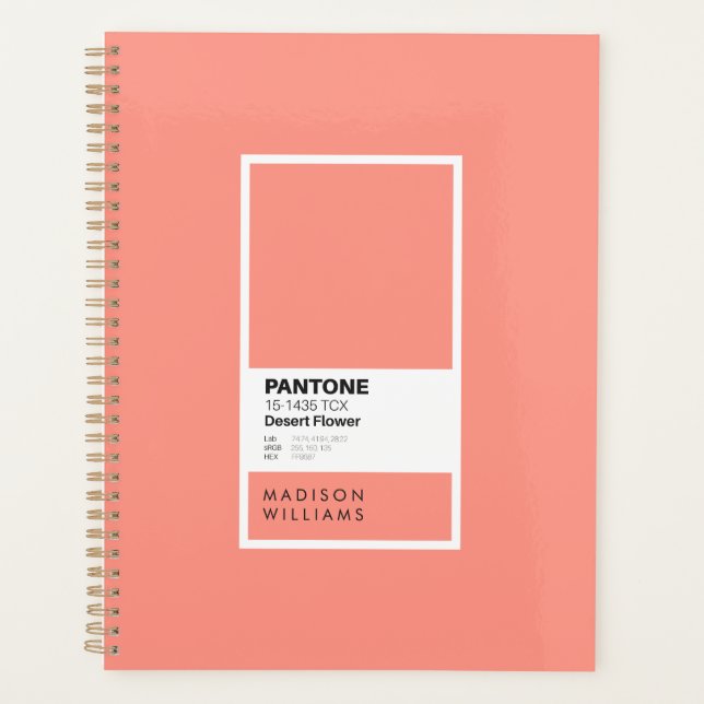 Custom Desert Flower Notebook | Personalized Coral (Front)