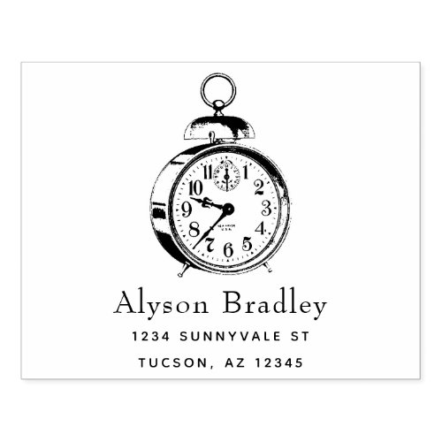 Custom Design Alarm Clock Logo or Return Address Rubber Stamp