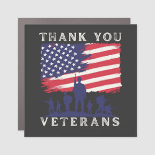 Custom design: American Flag Thank You Veterans Car Magnet